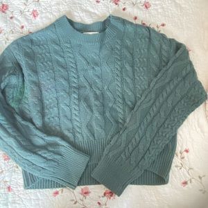 No Comment Green Sweater Cropped